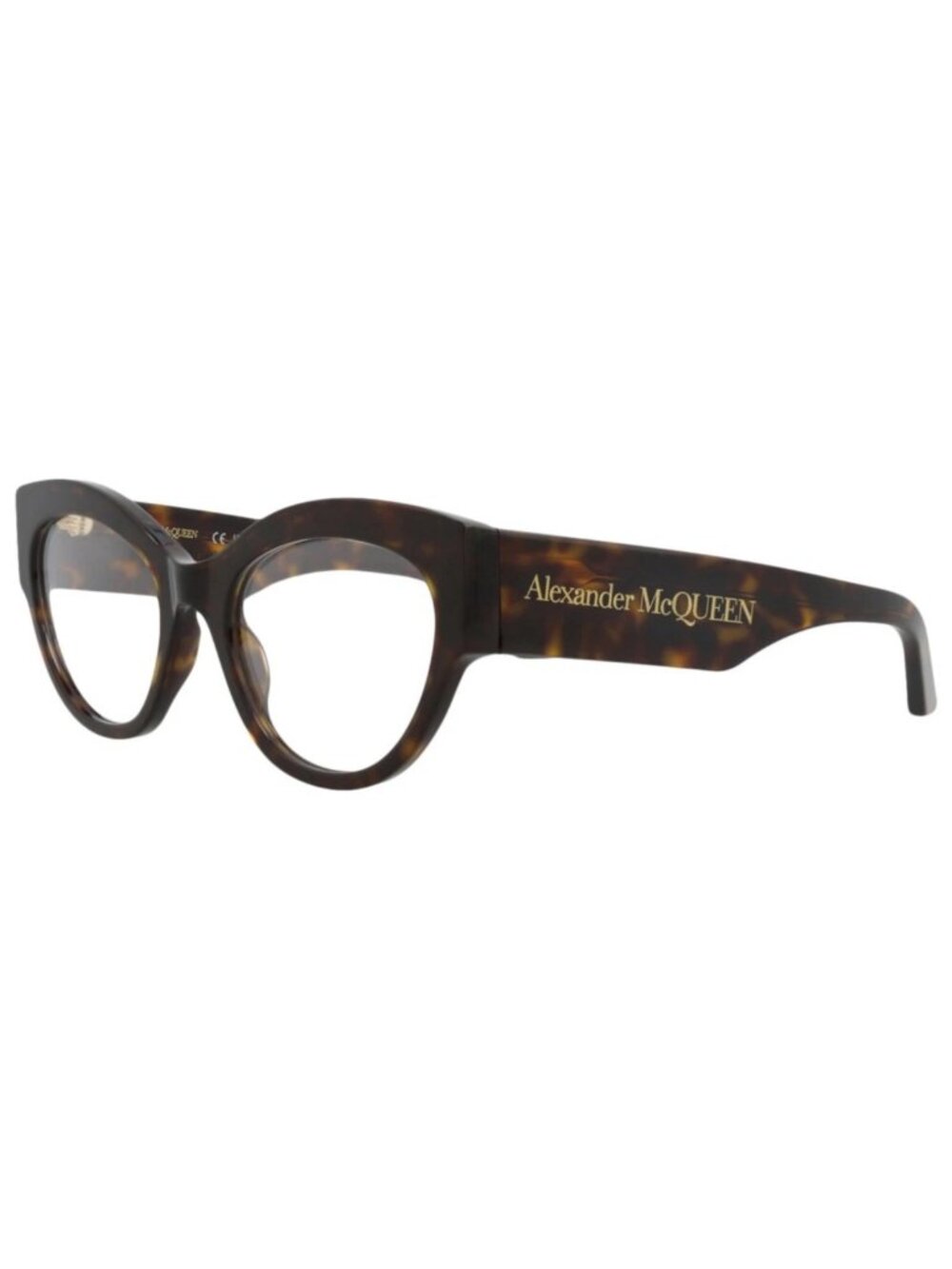 New Alexander McQueen Women's Eyeglasses Cat Eye Recycled Acetate Frame Havana